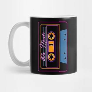 80s Neon Style Eighties Music Cassette Tape Mug